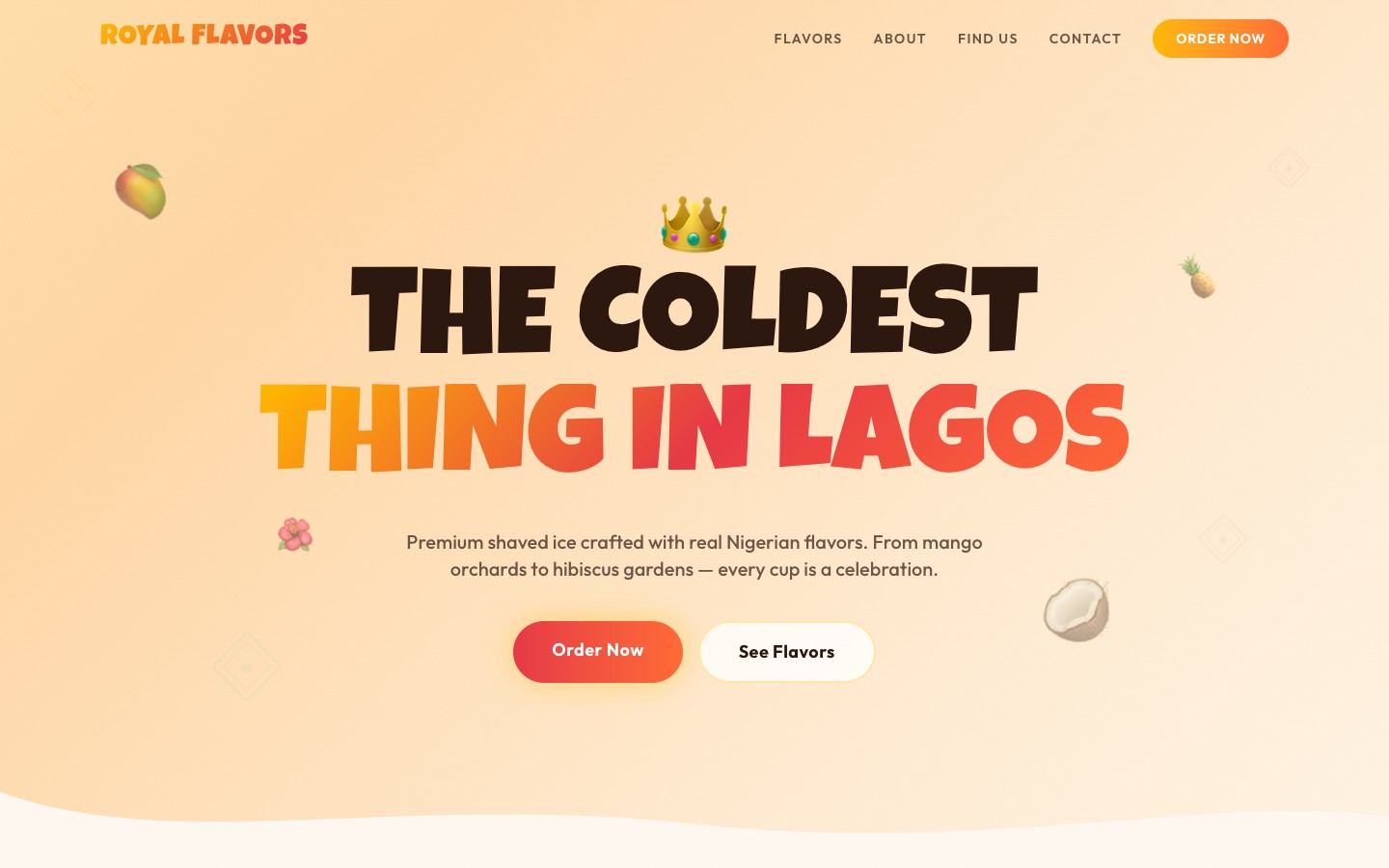 Royal Flavors website